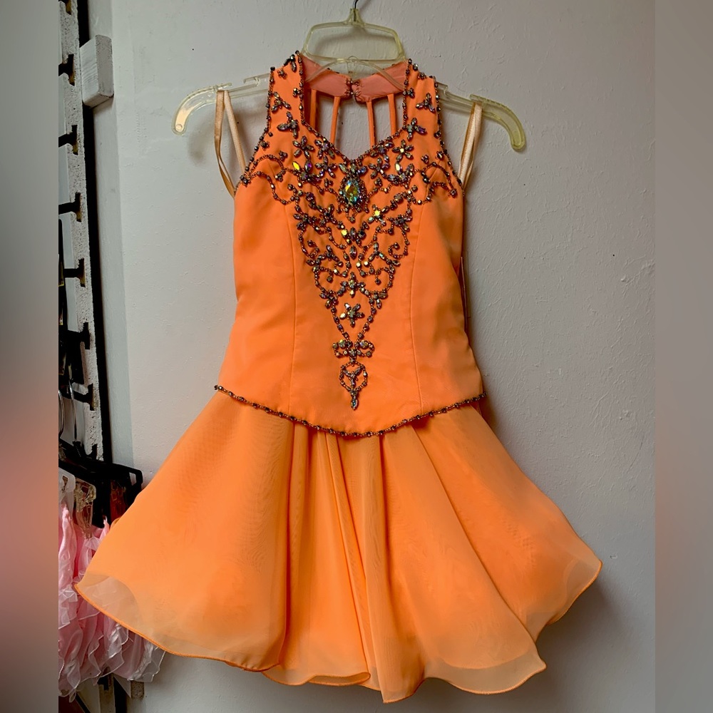 Elegant Orange Kids Pageant Dress
